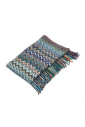 Living and Home Bohemian Sofa Throw Blanket with Tassels in Blue - thumbnail 4