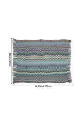 Living and Home Bohemian Sofa Throw Blanket with Tassels in Blue - thumbnail 7