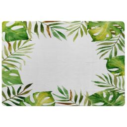 Benjamin Tate Design Border Of Botanical Leaves Designer Rug in Natural - Size: Large - thumbnail 1