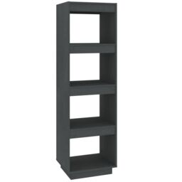 Berkfield Home Book Cabinet/Room Divider Grey 40x35x135 cm Solid Pinewood - Size: 40 x 35 x 135 cm - thumbnail 2