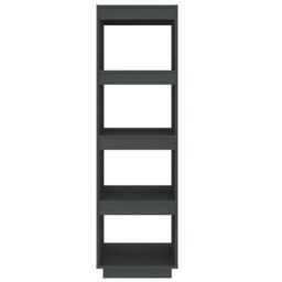 Berkfield Home Book Cabinet/Room Divider Grey 40x35x135 cm Solid Pinewood - Size: 40 x 35 x 135 cm - thumbnail 5