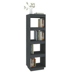 Berkfield Home Book Cabinet/Room Divider Grey 40x35x135 cm Solid Pinewood - Size: 40 x 35 x 135 cm - thumbnail 4