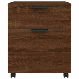 Berkfield Home Mobile File Cabinet with Wheels Brown Oak 45x38x54 cm Engineered Wood - Size: 45 x 38 x 54 cm - thumbnail 1