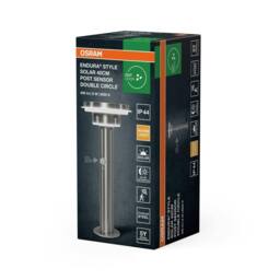 Osram Endura Style Solar 40cm Post Outdoor Light 400lm IP44 Stainless Steel in Metallic Silver - thumbnail 4
