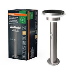 Osram Endura Style Solar 40cm Post Outdoor Light 400lm IP44 Stainless Steel in Metallic Silver - thumbnail 3