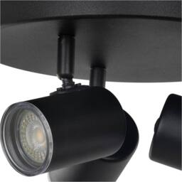 Loops Sleek Black Triple Round Ceiling Spotlight GU10 for Bathroom Lighting - thumbnail 5