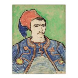 "Artery8 The Zouave Infantryman Van Gogh Vintage Wall Art Print Poster in Green - Size: W12"" x H16""" - thumbnail 1