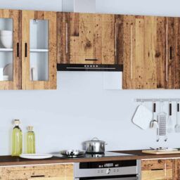 Berkfield Home Kitchen Wall Cabinet Porto Old Wood Engineered Wood in Brown - thumbnail 4