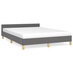 Berkfield Home Bed Frame with Headboard Dark Grey 180x200cm Super King Fabric - thumbnail 1