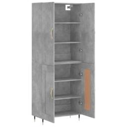 Berkfield Home Highboard Concrete Grey 69.5x34x180 cm Engineered Wood - thumbnail 4