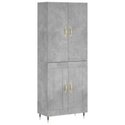 Berkfield Home Highboard Concrete Grey 69.5x34x180 cm Engineered Wood - thumbnail 3