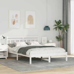 Berkfield Home Traditional with Headboard White 140 x 190 cm Pine wood - thumbnail 2