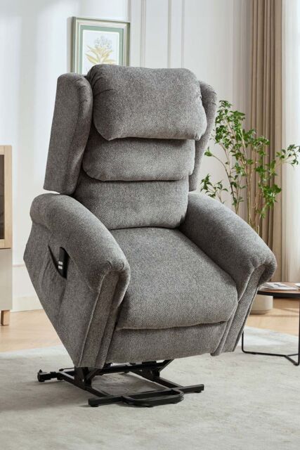 More4Homes Belvoir Grey Fabric Dual Motor Mobility Rise Recliner Chair - image 1