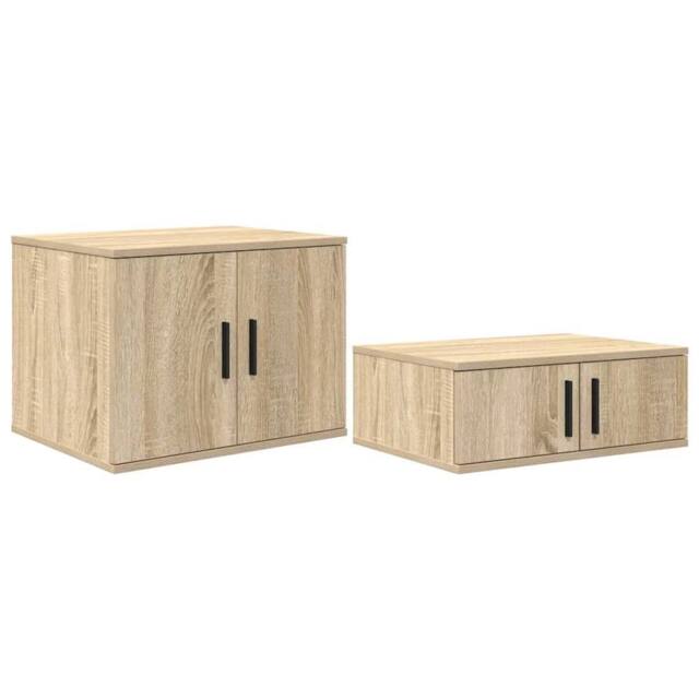 Berkfield Home Storage Cabinet Sonoma Oak 127x41x40 cm Engineered Wood in Beige - Size: 127 x 41 x 40 cm - image 1