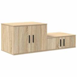 Berkfield Home Storage Cabinet Sonoma Oak 127x41x40 cm Engineered Wood in Beige - Size: 127 x 41 x 40 cm - thumbnail 5