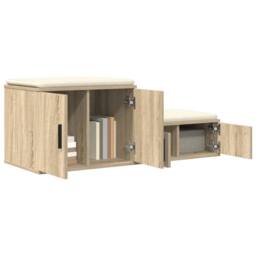 Berkfield Home Storage Cabinet Sonoma Oak 127x41x40 cm Engineered Wood in Beige - Size: 127 x 41 x 40 cm - thumbnail 3