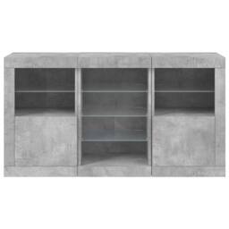Berkfield Home Sideboard with LED Lights Concrete Grey 123x37x67 cm - Size: 123 x 37 x 67 cm - thumbnail 6