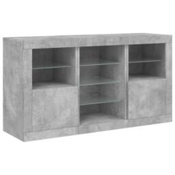 Berkfield Home Sideboard with LED Lights Concrete Grey 123x37x67 cm - Size: 123 x 37 x 67 cm - thumbnail 5