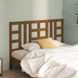 Berkfield Home Bed Headboard Honey Brown 146x4x100 cm Solid Wood Pine - Size: 146 x 4 x 100 cm - thumbnail 1
