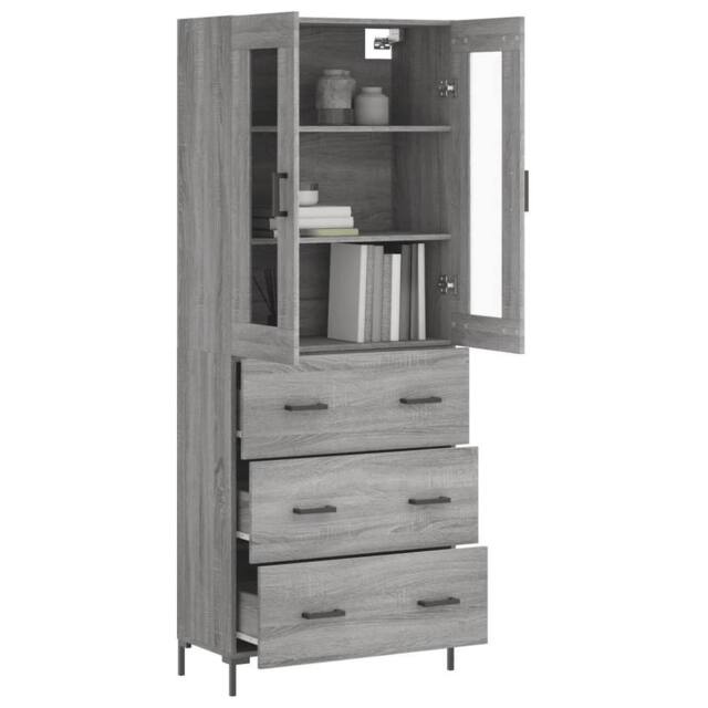 Berkfield Home Highboard Grey Sonoma 69.5x34x180 cm Engineered Wood - image 1