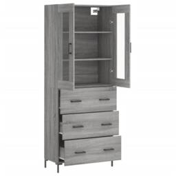 Berkfield Home Highboard Grey Sonoma 69.5x34x180 cm Engineered Wood - thumbnail 4