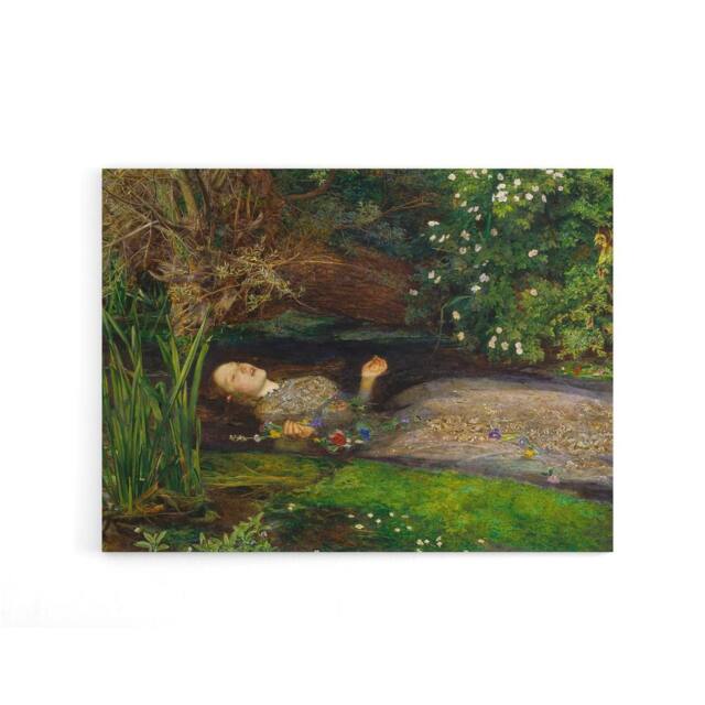 "Artery8 John Everett Millais Ophelia Cropped Canvas Wall Art Print in Green - Size: W24"" x H32""" - image 1