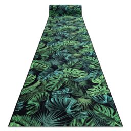 RugsX Anti-Slip Monstera Runner in Green - Size: 100 cm x 380 cm - thumbnail 1