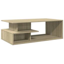Berkfield Home Modern Coffee Table Sonoma Oak 102x55x35 cm Engineered Wood in Light Brown - Size: 102 x 55 x 35 cm - thumbnail 6