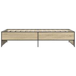 Berkfield Home Bed Frame without Mattress Sonoma Oak 75x190 cm Small Single in Brown - thumbnail 5
