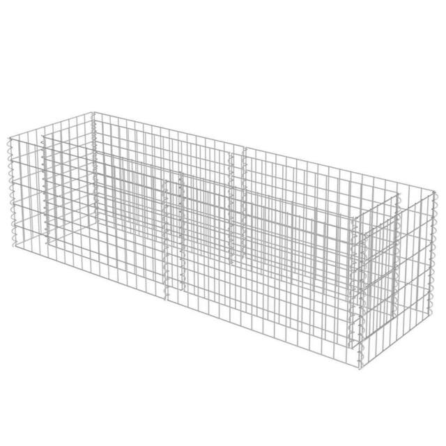 Berkfield Home Durable Gabion Raised Bed Galvanised Steel 180x50x50 cm in Silver - Size: 180 x 50 x 50 cm - image 1