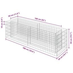 Berkfield Home Durable Gabion Raised Bed Galvanised Steel 180x50x50 cm in Silver - Size: 180 x 50 x 50 cm - thumbnail 8
