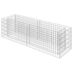 Berkfield Home Durable Gabion Raised Bed Galvanised Steel 180x50x50 cm in Silver - Size: 180 x 50 x 50 cm - thumbnail 3