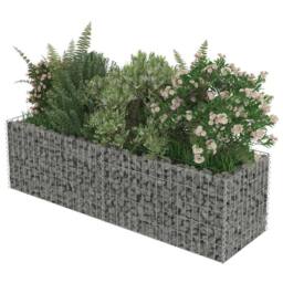 Berkfield Home Durable Gabion Raised Bed Galvanised Steel 180x50x50 cm in Silver - Size: 180 x 50 x 50 cm - thumbnail 4