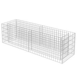 Berkfield Home Durable Gabion Raised Bed Galvanised Steel 180x50x50 cm in Silver - Size: 180 x 50 x 50 cm - thumbnail 1