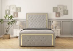 Comfort Beds Sofia Gold Bed Frame in Silver - Size: Single - thumbnail 2