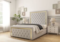Comfort Beds Sofia Gold Bed Frame in Silver - Size: Single - thumbnail 1