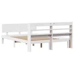 Berkfield Home Bed Frame with Headboard without Mattress White 120x200 cm - Size: Small Double - thumbnail 6