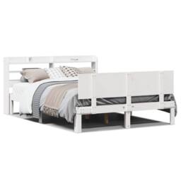 Berkfield Home Bed Frame with Headboard without Mattress White 120x200 cm - Size: Small Double - thumbnail 1
