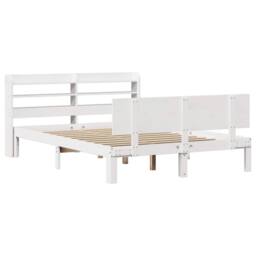 Berkfield Home Bed Frame with Headboard without Mattress White 120x200 cm - Size: Small Double - thumbnail 3