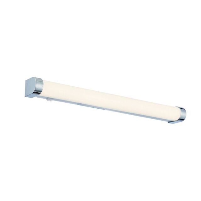 Netlighting Moda Bathroom Wall 1 Light IP44 15W White Ribbed & Chrome Effect in Grey