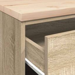 Berkfield Home Durable Garage Storage Cabinet Sonoma Oak 60x51x85 cm Solid Wood Pine in Light Tan - Size: 60 x 51 x 85 cm - thumbnail 9
