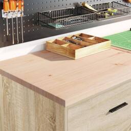 Berkfield Home Durable Garage Storage Cabinet Sonoma Oak 60x51x85 cm Solid Wood Pine in Light Tan - Size: 60 x 51 x 85 cm - thumbnail 1