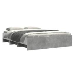 Berkfield Home Bed Frame without Mattress Concrete Grey 150x200cm Engineered Wood - Size: 150x200 cm - thumbnail 3