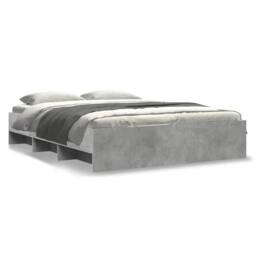 Berkfield Home Bed Frame without Mattress Concrete Grey 150x200cm Engineered Wood - Size: 150x200 cm - thumbnail 1