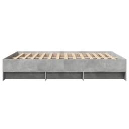 Berkfield Home Bed Frame without Mattress Concrete Grey 150x200cm Engineered Wood - Size: 150x200 cm - thumbnail 6