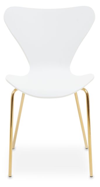 Orsina Comfortable Dining Chair With White Seat & Gold Chrome Legs, Elegant Chair For Table, Modern Dining Chair - image 1