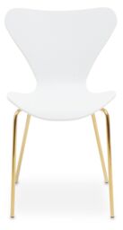 Orsina Comfortable Dining Chair With White Seat & Gold Chrome Legs, Elegant Chair For Table, Modern Dining Chair - thumbnail 3