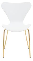 Orsina Comfortable Dining Chair With White Seat & Gold Chrome Legs, Elegant Chair For Table, Modern Dining Chair - thumbnail 2