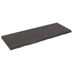 Berkfield Home Table Top Dark Grey 160x60x(2-6) cm Treated Solid Wood Oak - thumbnail 2