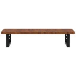 Berkfield Home Basin Shelf Wall Mounted Steel & Solid Wood Oak in Brown - thumbnail 4